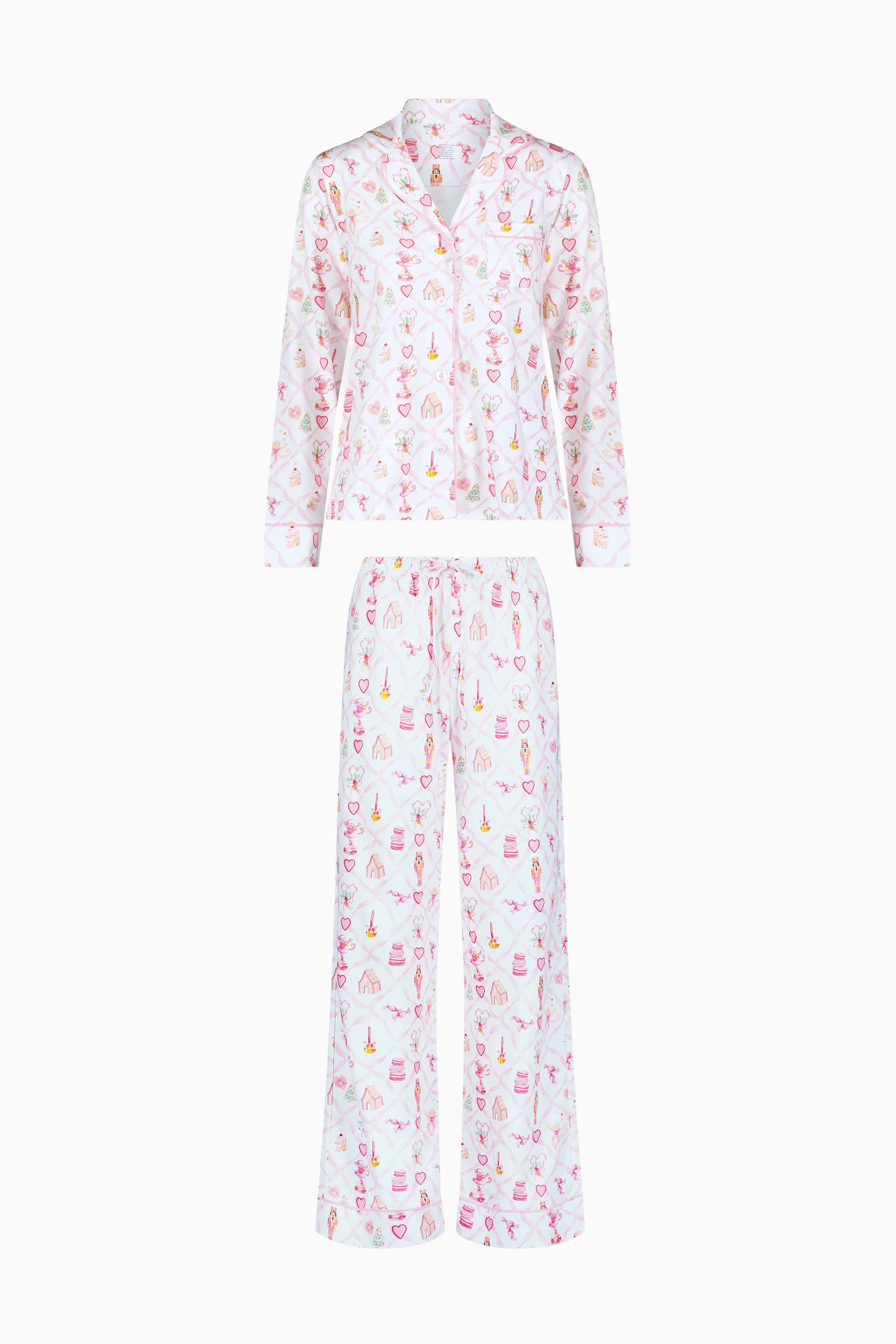 Sugarplum Lattice Print Home Long Sleeve Suit