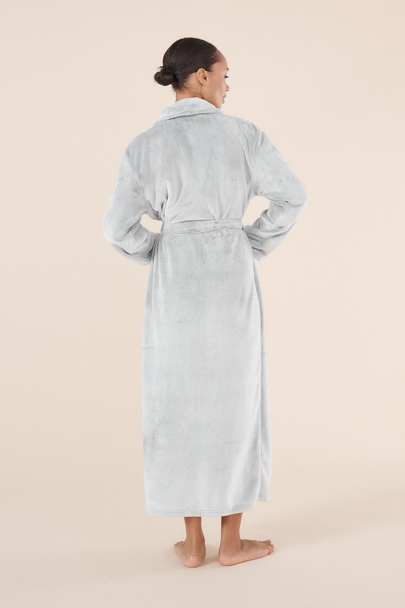 Grey Print Dressing Gown