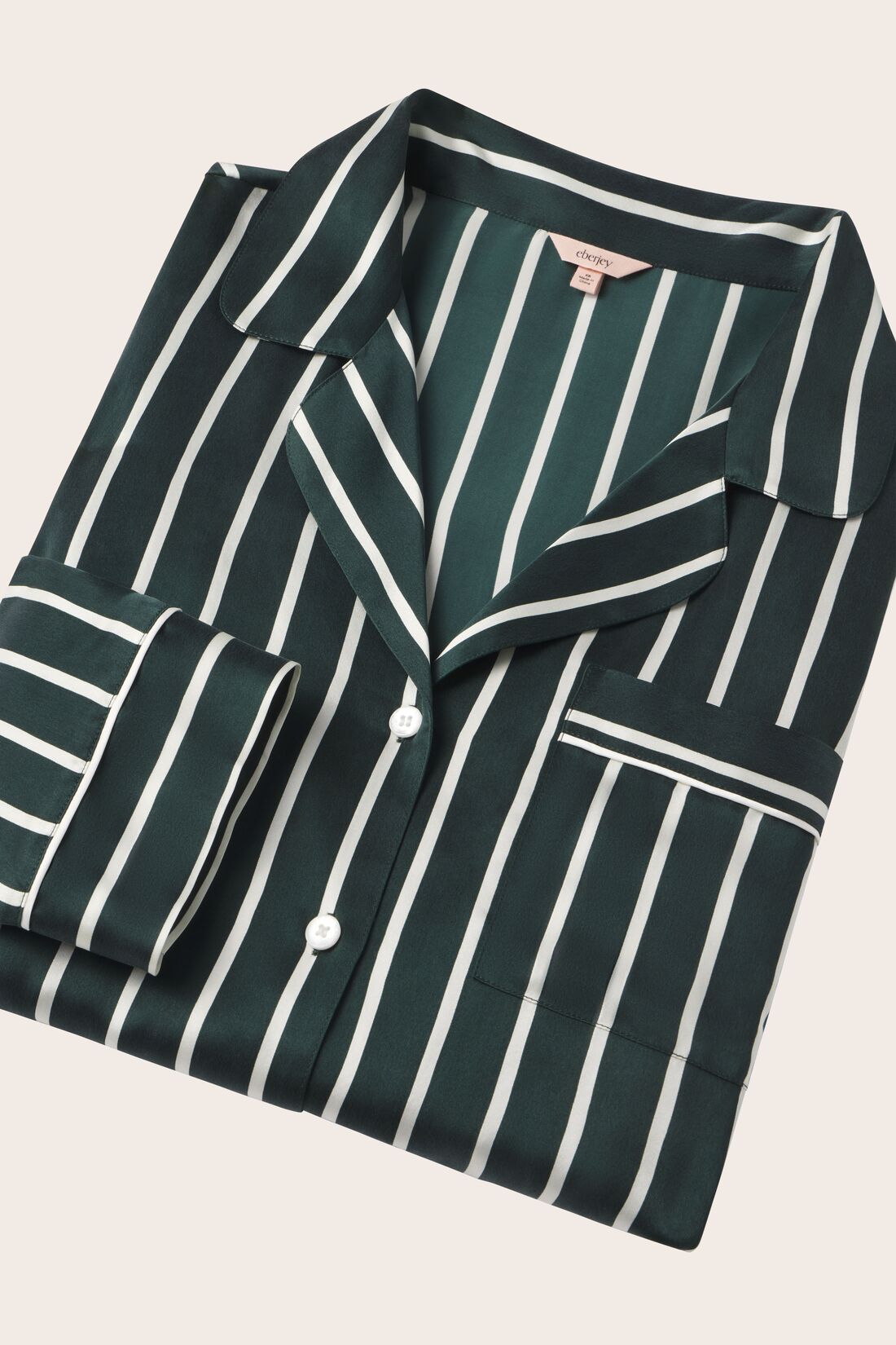 Women's Green Stripe Printed Home Long Sleeve Suit
