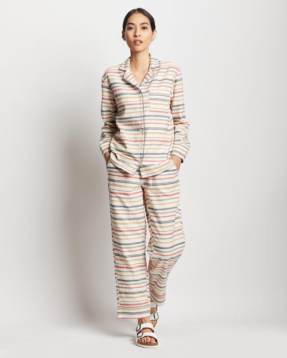 Women's Colorful Stripe Home Long Sleeve Suit