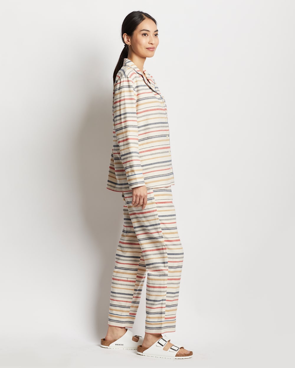 Women's Colorful Stripe Home Long Sleeve Suit