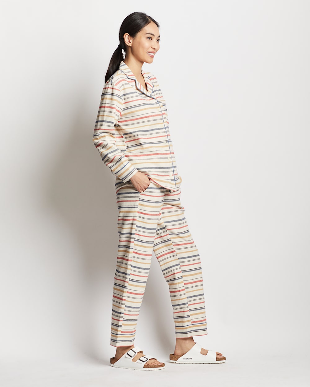 Women's Colorful Stripe Home Long Sleeve Suit
