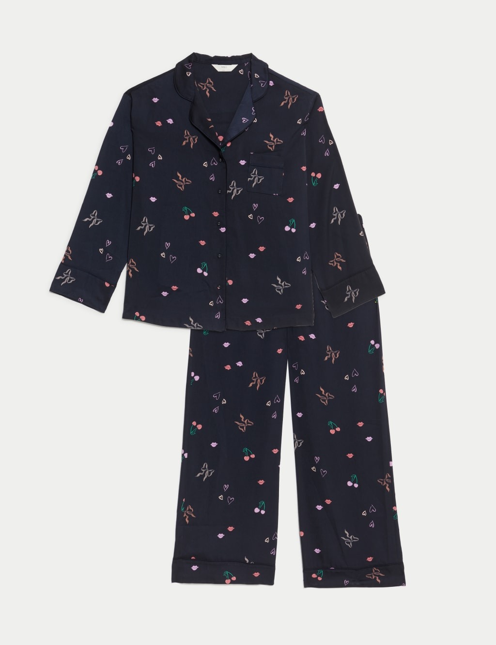 Dream Bow with Cherry Printed Pyjama Set