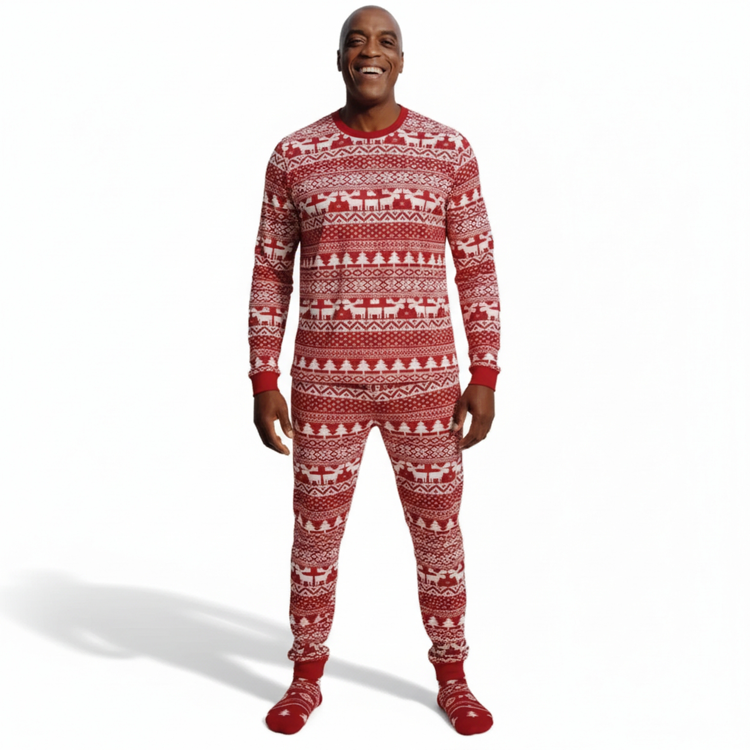 Festive Snowflake Printed Family Matching Christmas Pajama Set