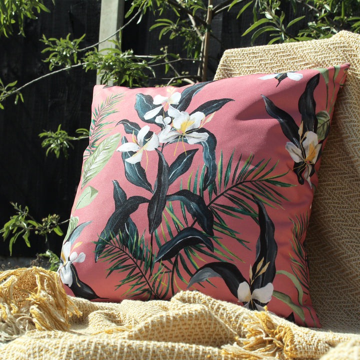 Hawaii Flower Pink Outdoor Cushion 