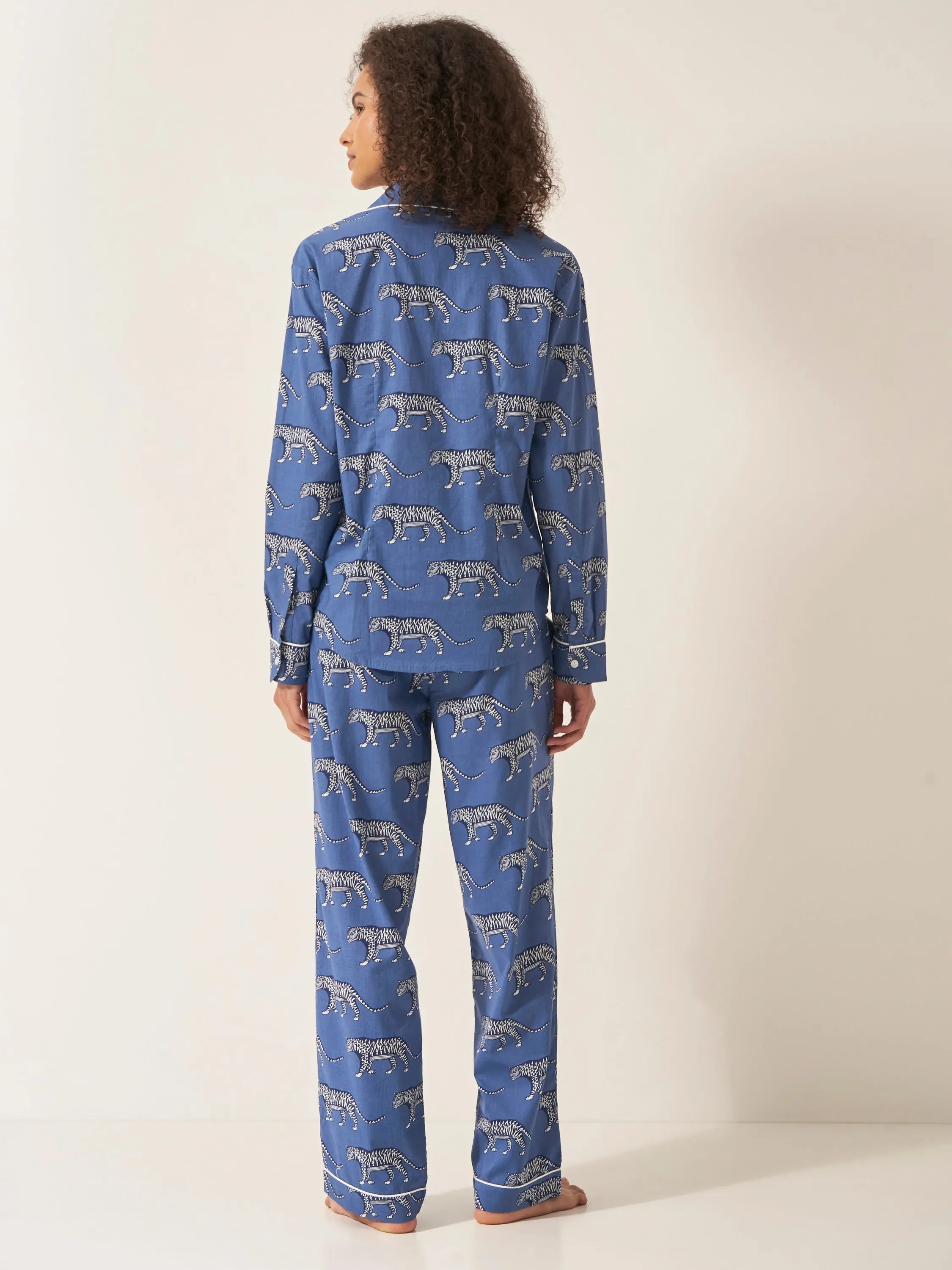 Lovely Leopards Women's Long Sleeve Organic Cotton Pyjama Trouser Set