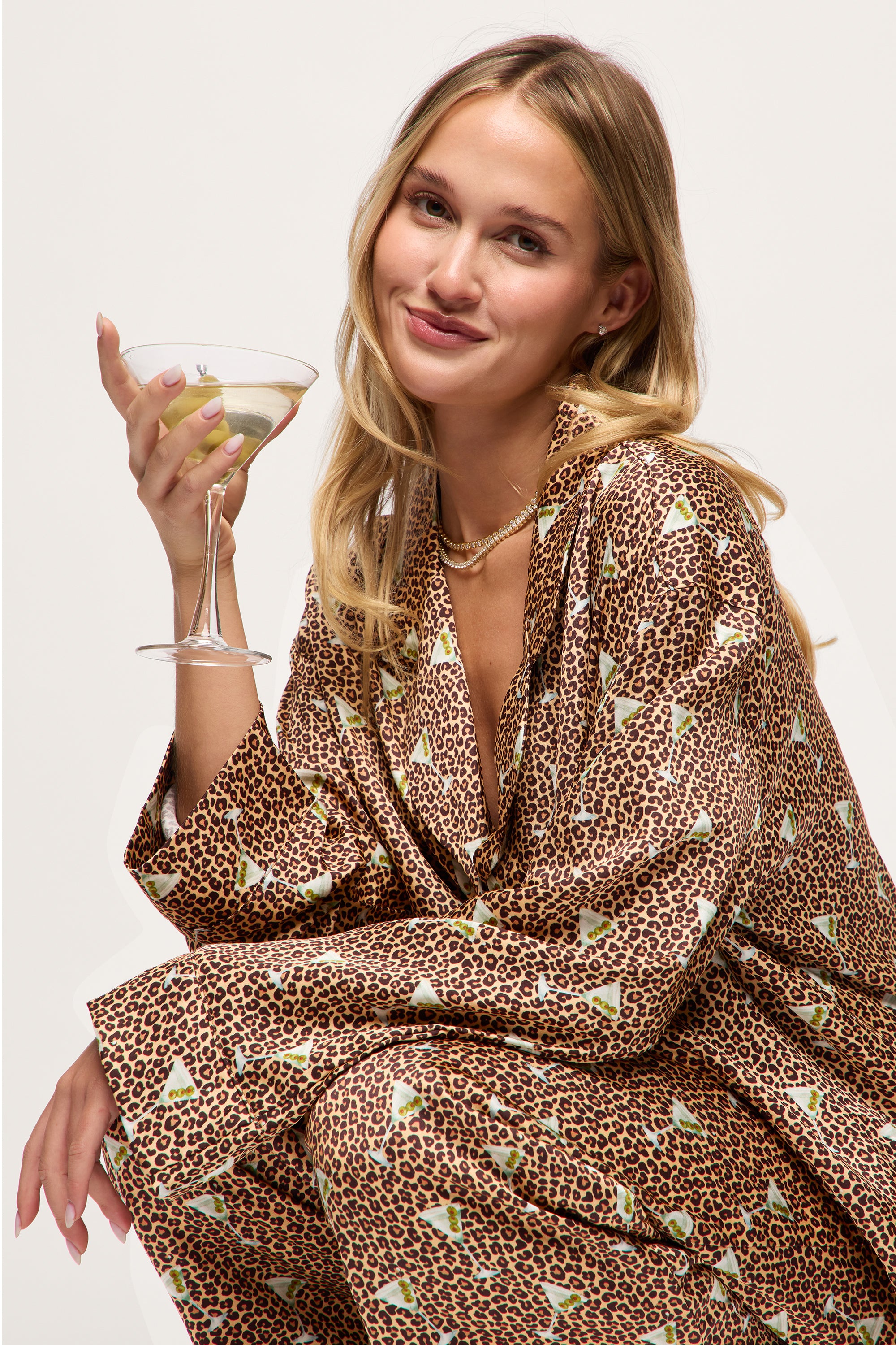 Martini Animal Long Pajama Set