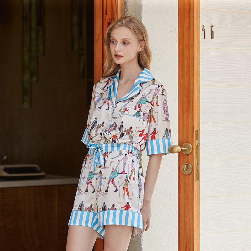 Ski Sports Print Pajama Set
