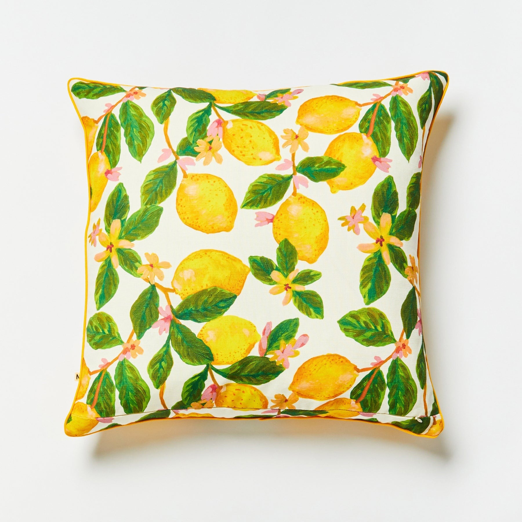  Yellow Lemon with Flower Outdoor Cushion