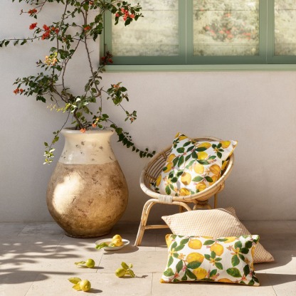 Citronella with Lemon Printed Outdoor Cushion Peach