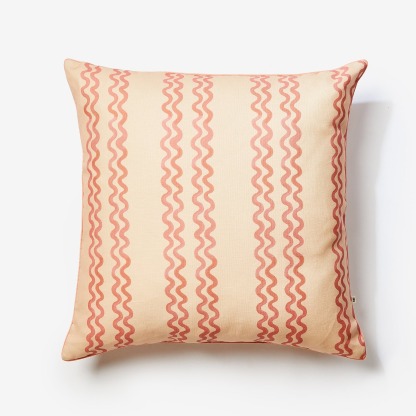 Double Waves Pink Outdoor Cushion