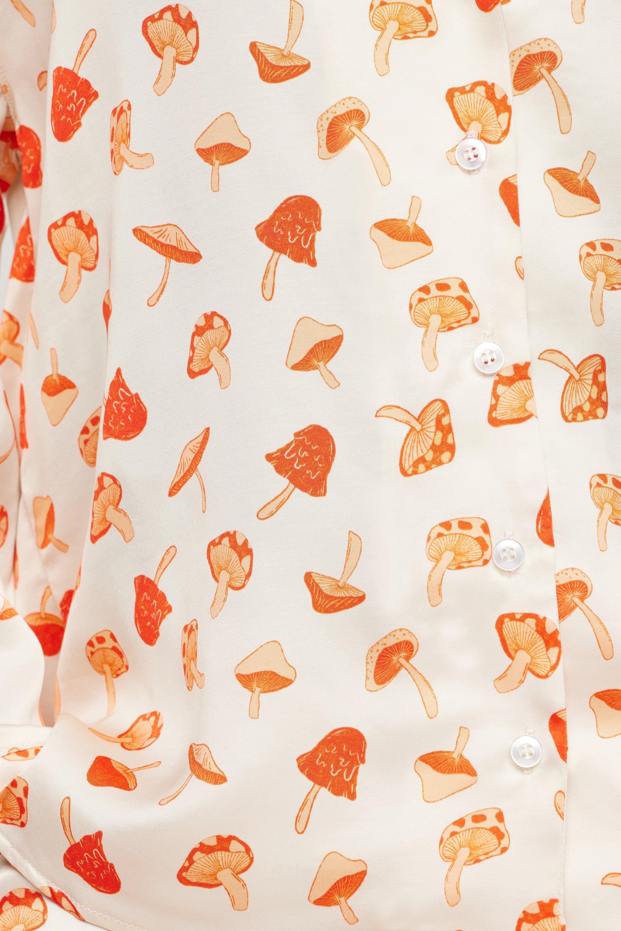 Shrooms Print Long Sleeve Pajama Set 
