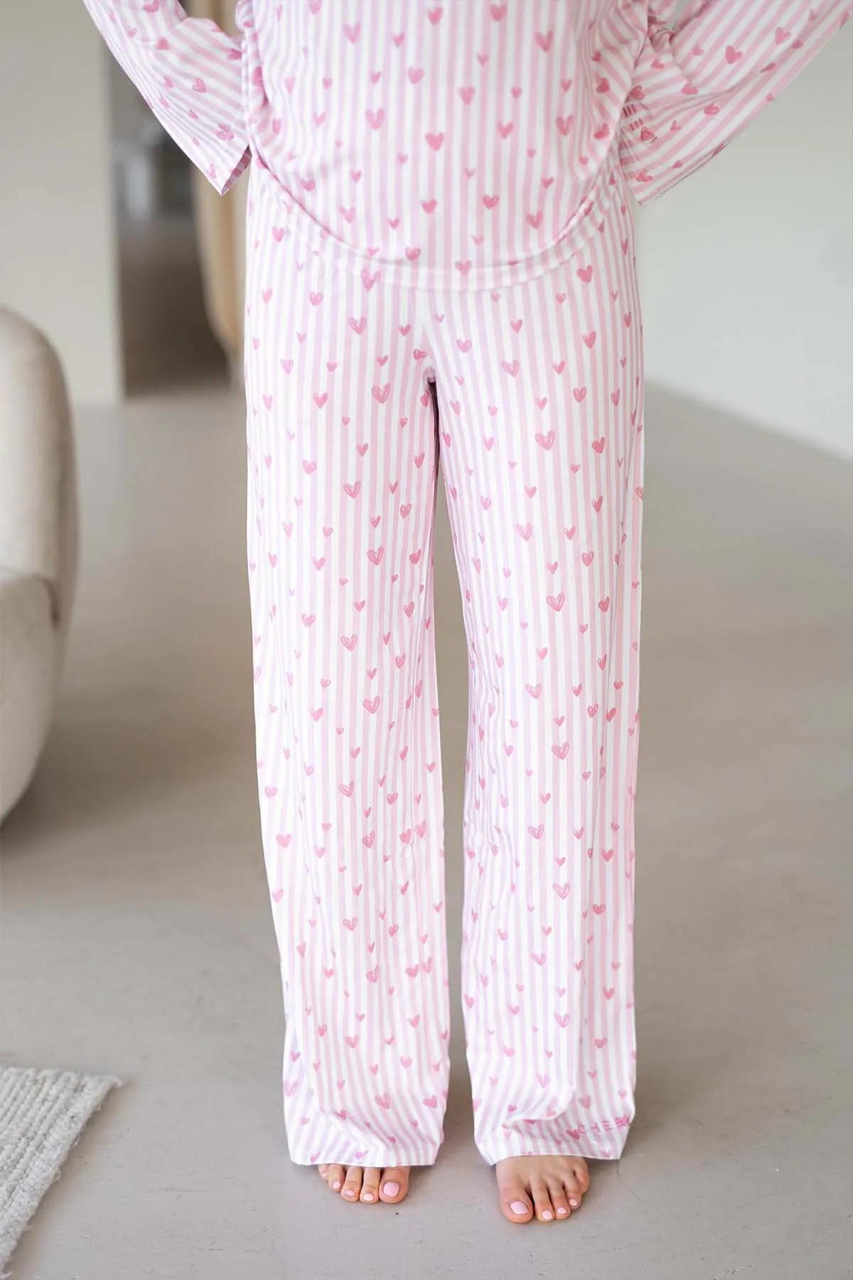 Sleep Shirt Hearts Print Pajama Top