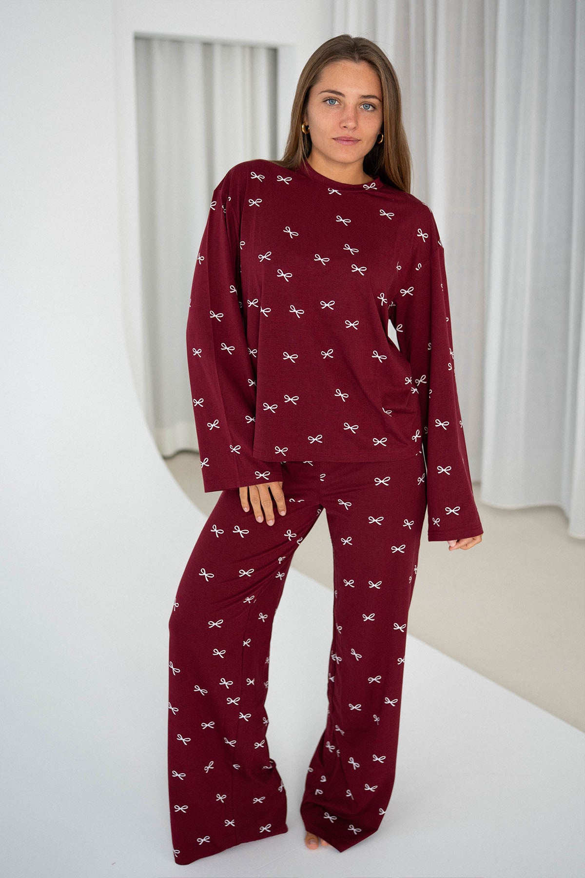 Sleep Pants Bows Print Pajama