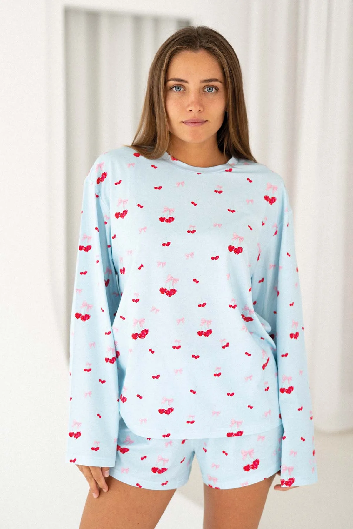 Sleep Long Pants Sweet Cherries Print 