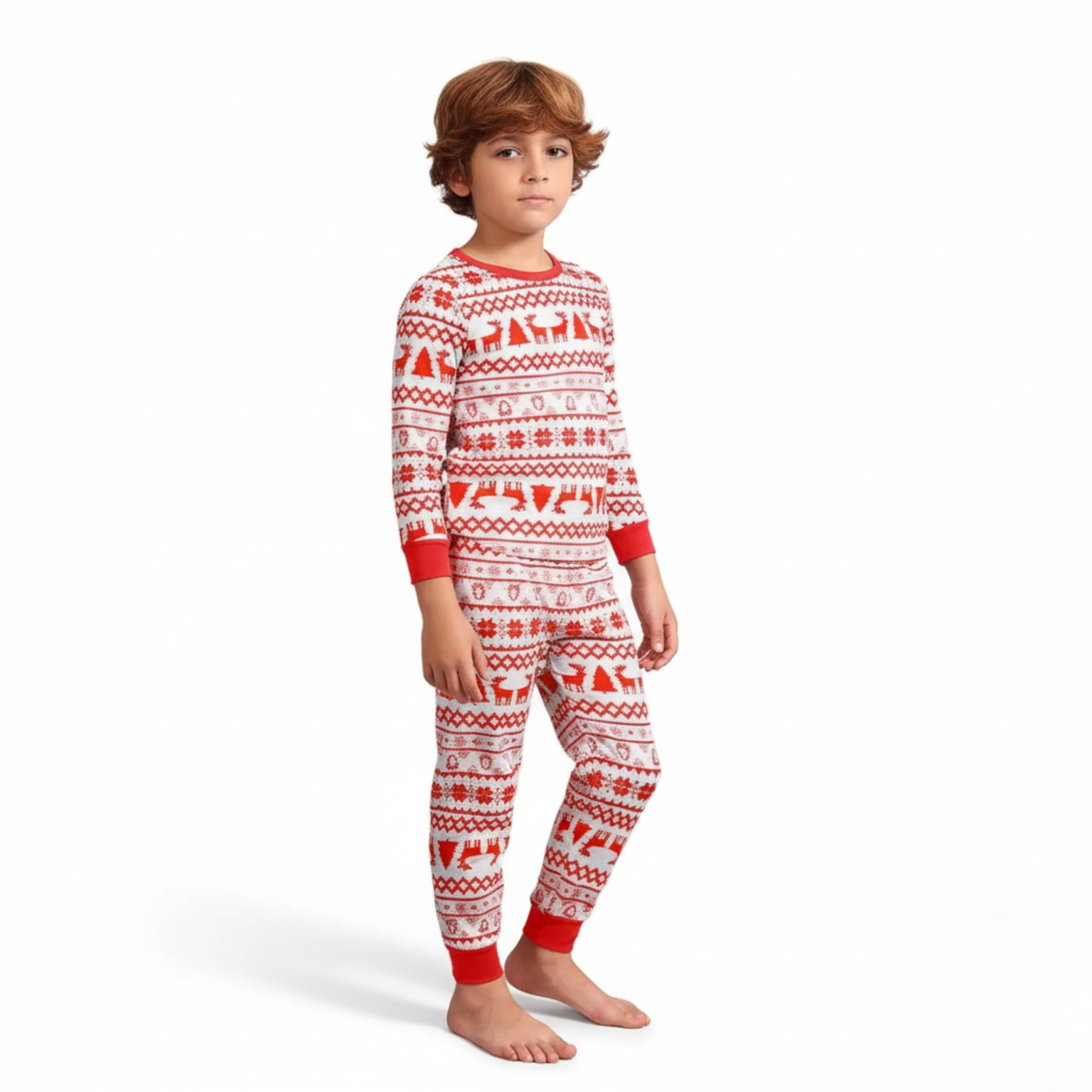 Snowflakes And Stars Design Matching Family Christmas Pajama Set