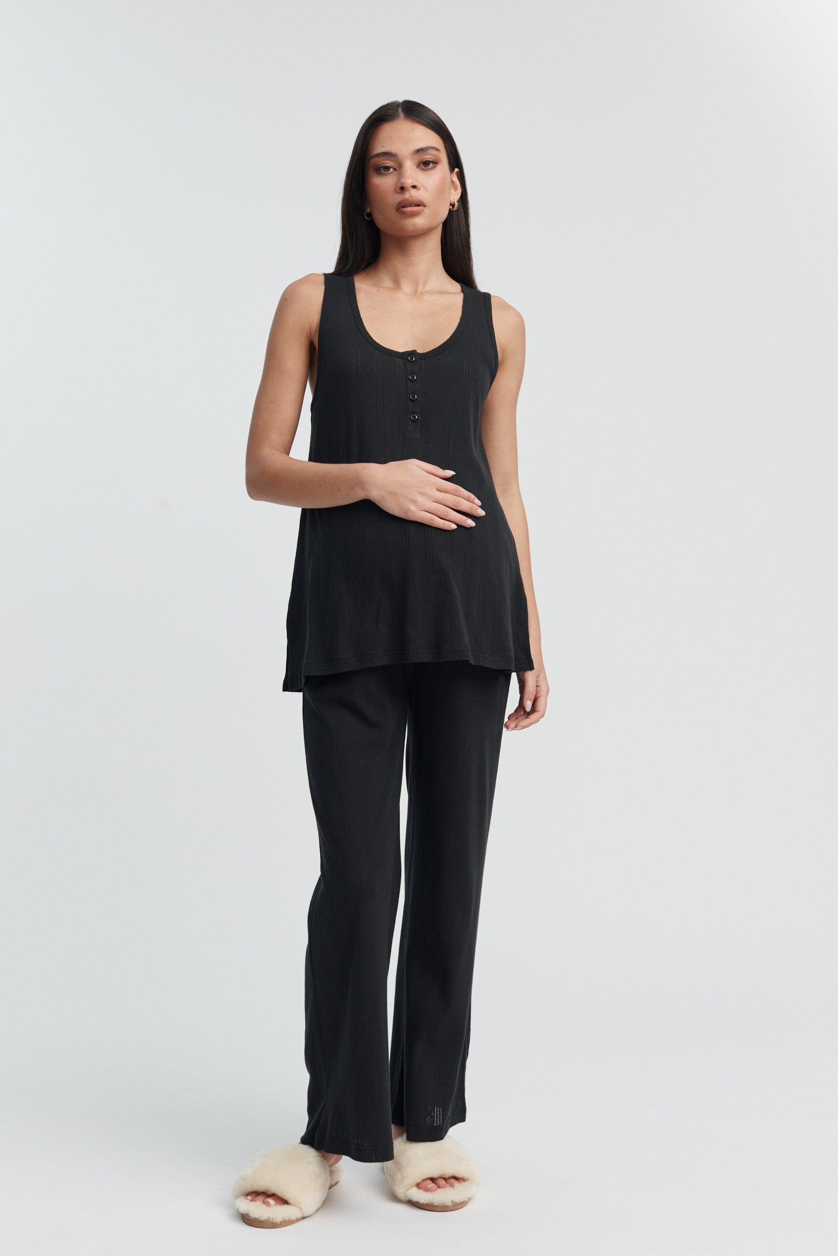 Pointelle Sleep Tank Maternity Pyjama Set