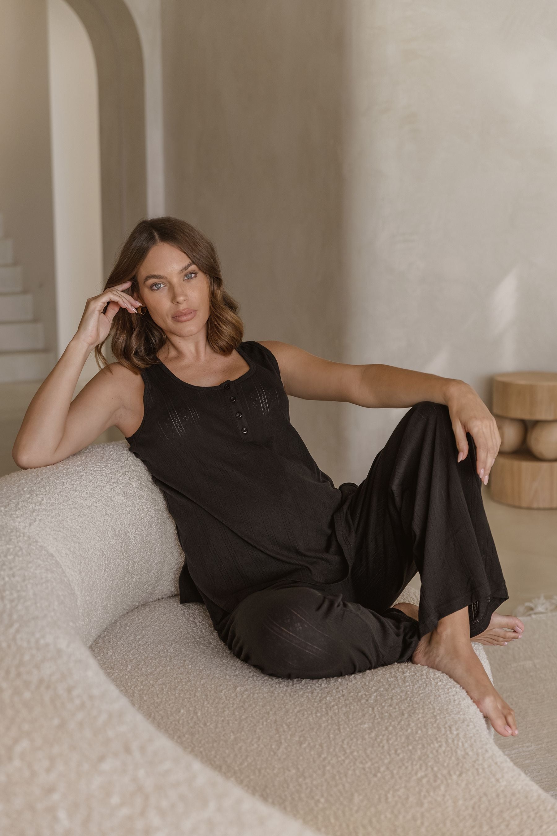 Pointelle Sleep Tank Maternity Pyjama Set