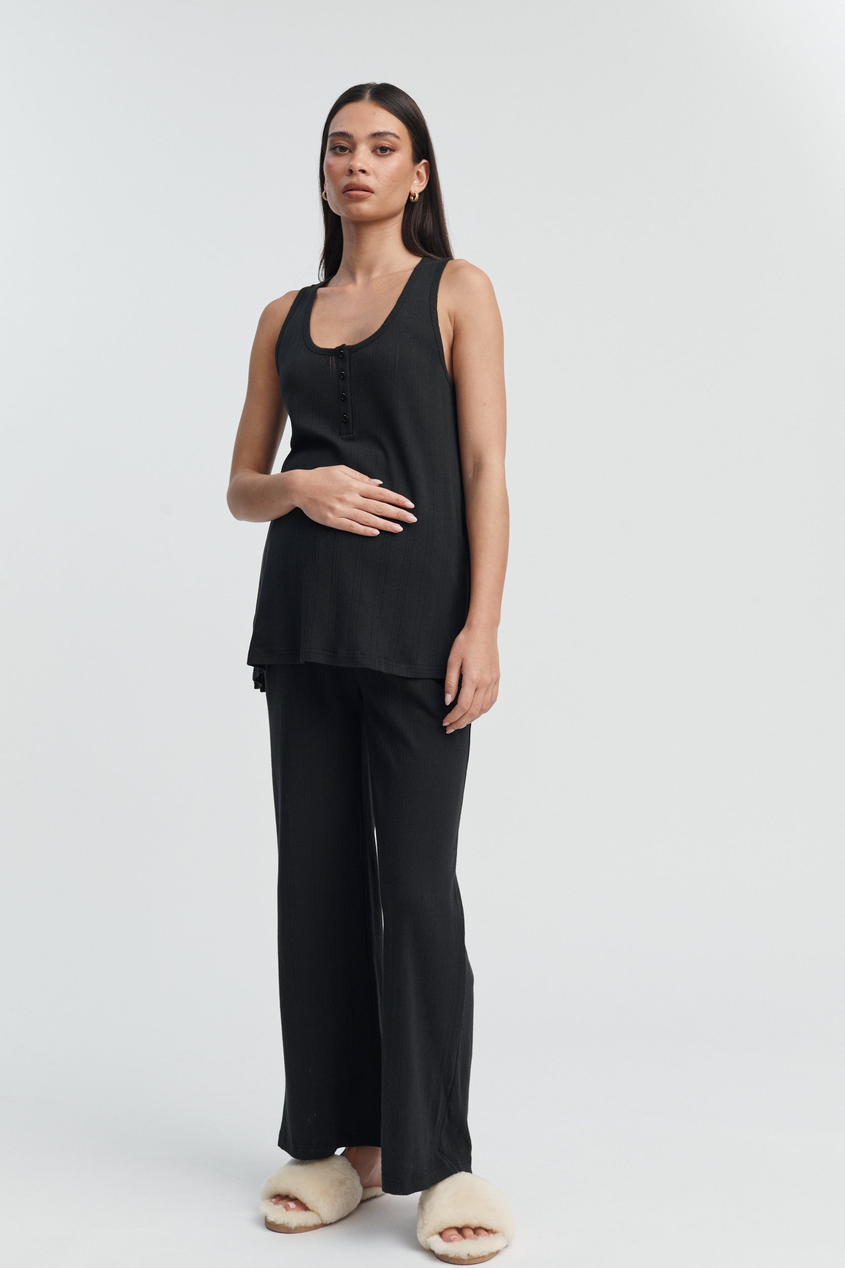 Pointelle Sleep Tank Maternity Pyjama Set
