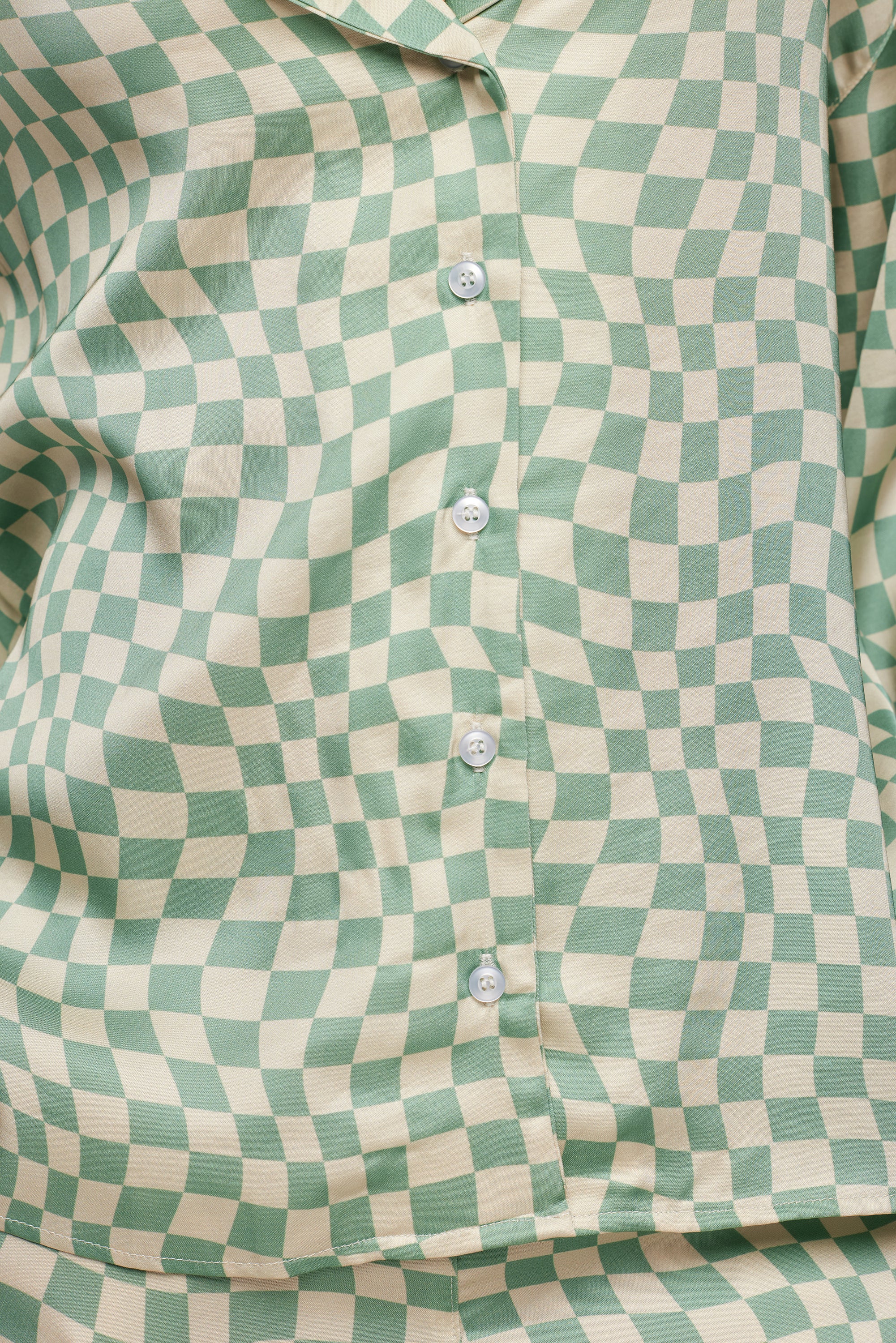 Checkered Swirl Long Pajama Set