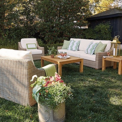 Green and White Wavy Stripe Outdoor Pillow
