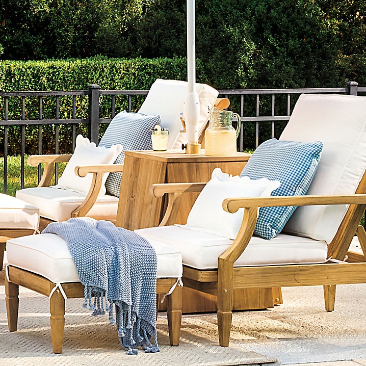 Gingham Print Outdoor Throw Pillow