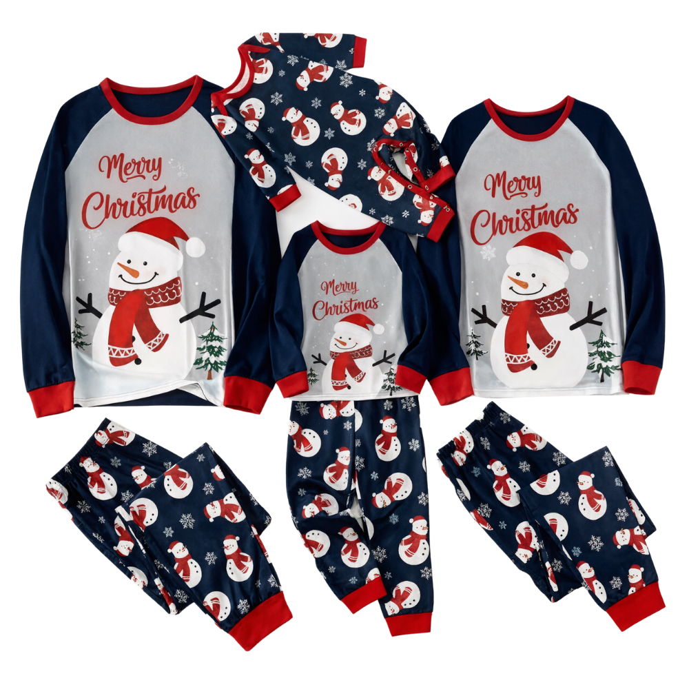Snowman Graphic and Letter Print Family Matching Pajama Sets