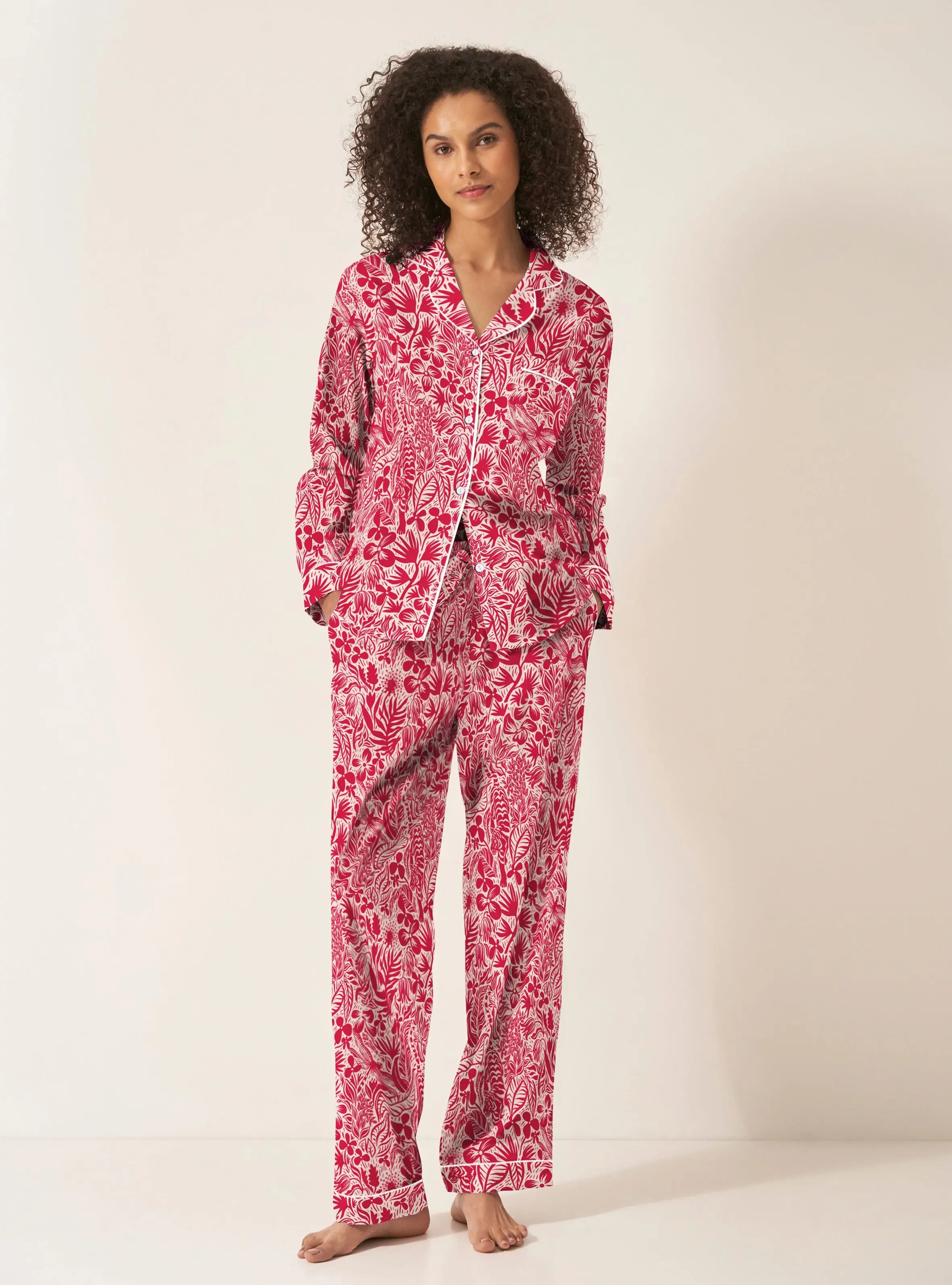 Viva Oasis Women's Long Sleeve Organic Cotton Pyjama Trouser Set