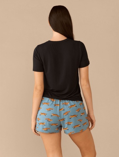 Cute Fox Print Lounge Short Pyjamas Set