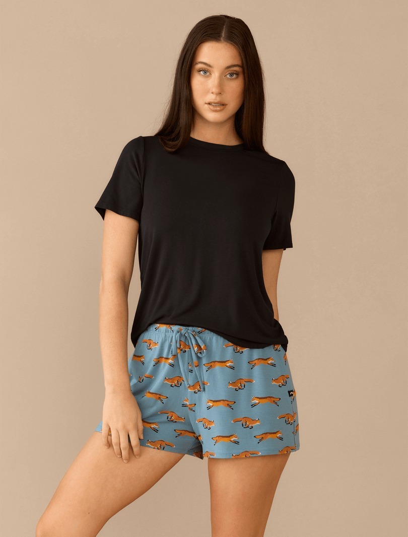 Cute Fox Print Lounge Short Pyjamas Set