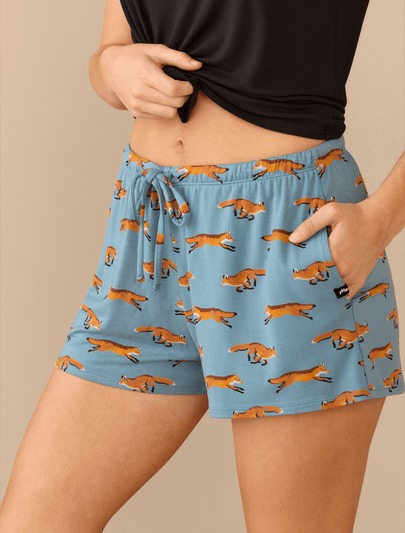 Cute Fox Print Lounge Short Pyjamas Set