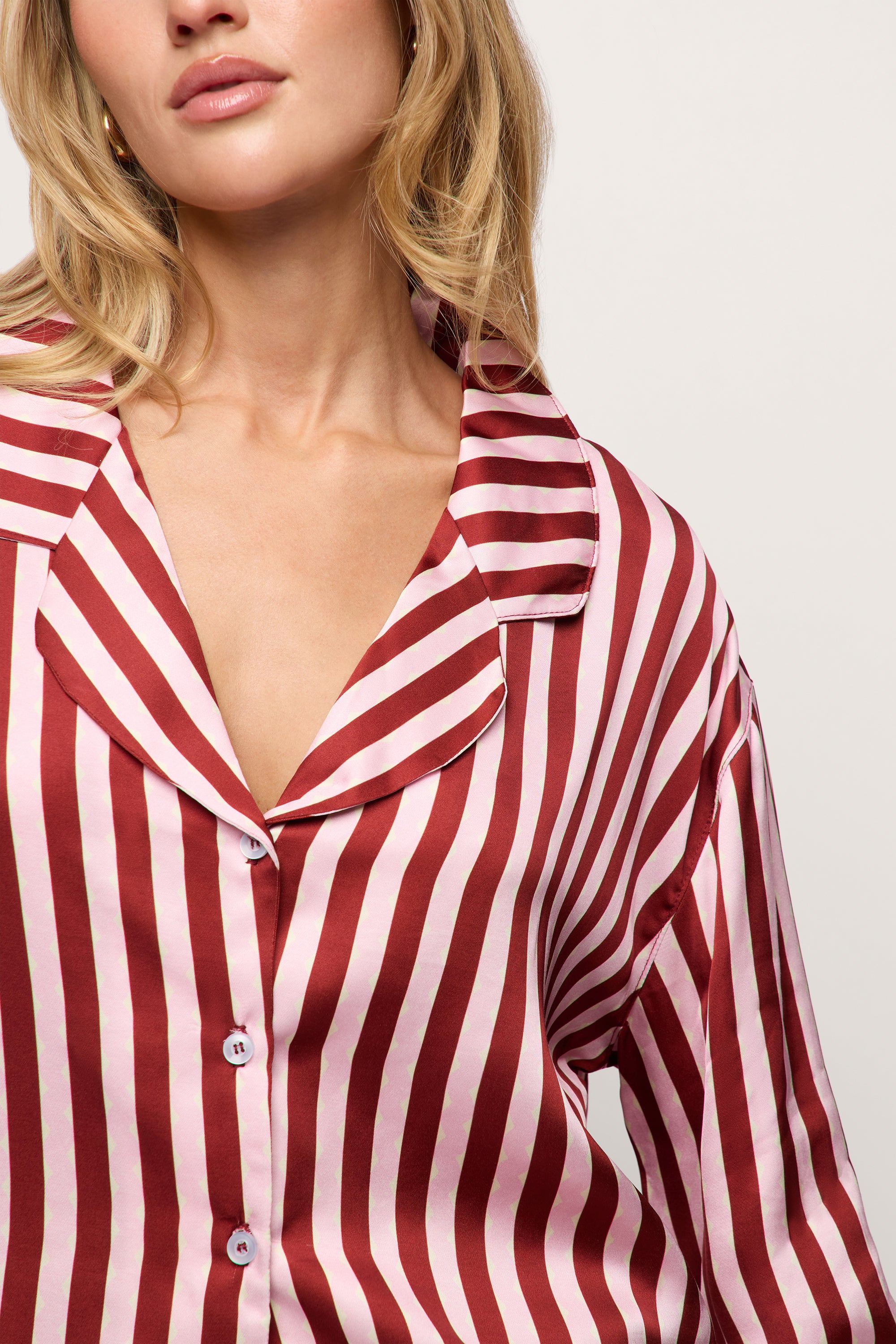 Wavy Stripe Long Pajama Set