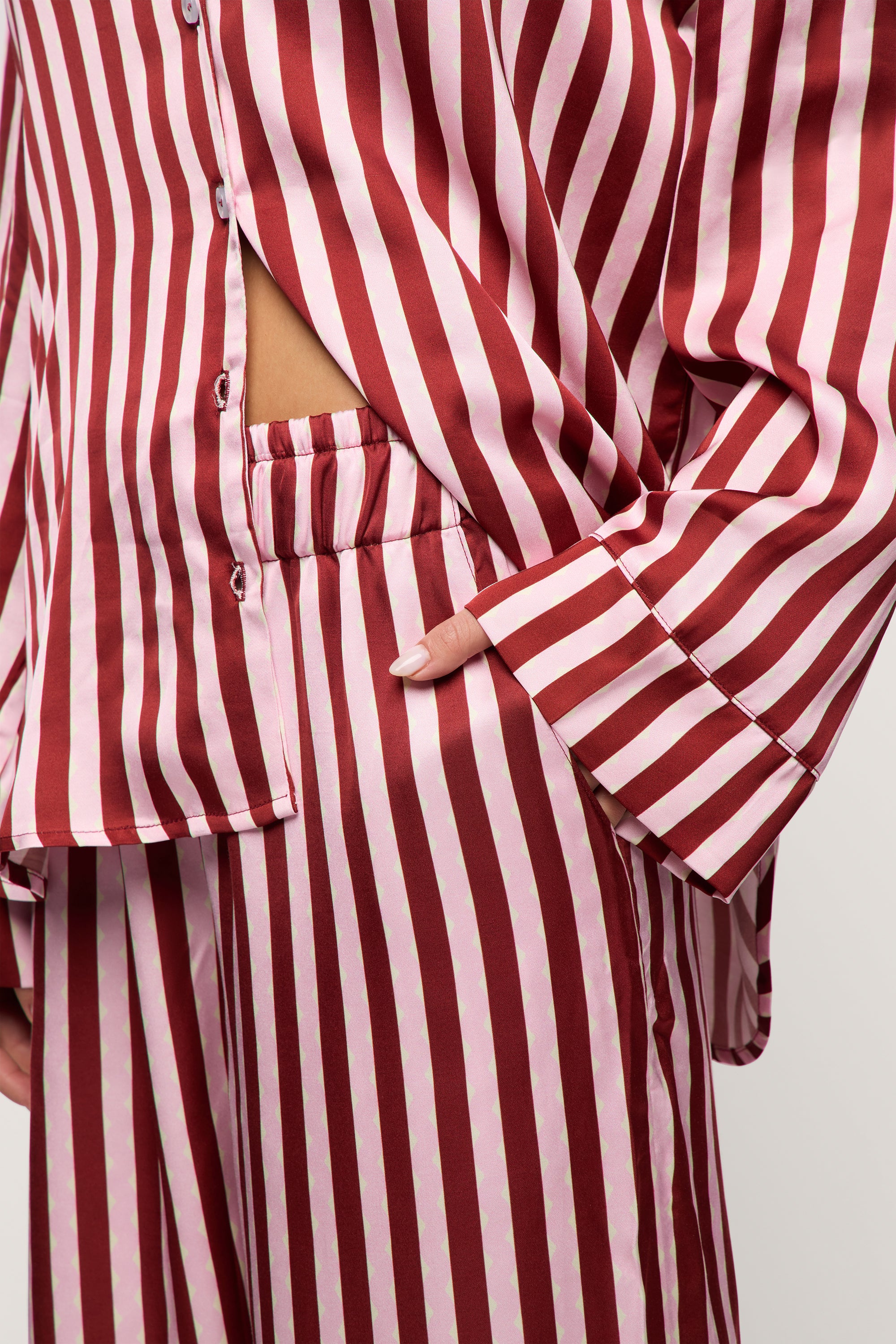 Wavy Stripe Long Pajama Set
