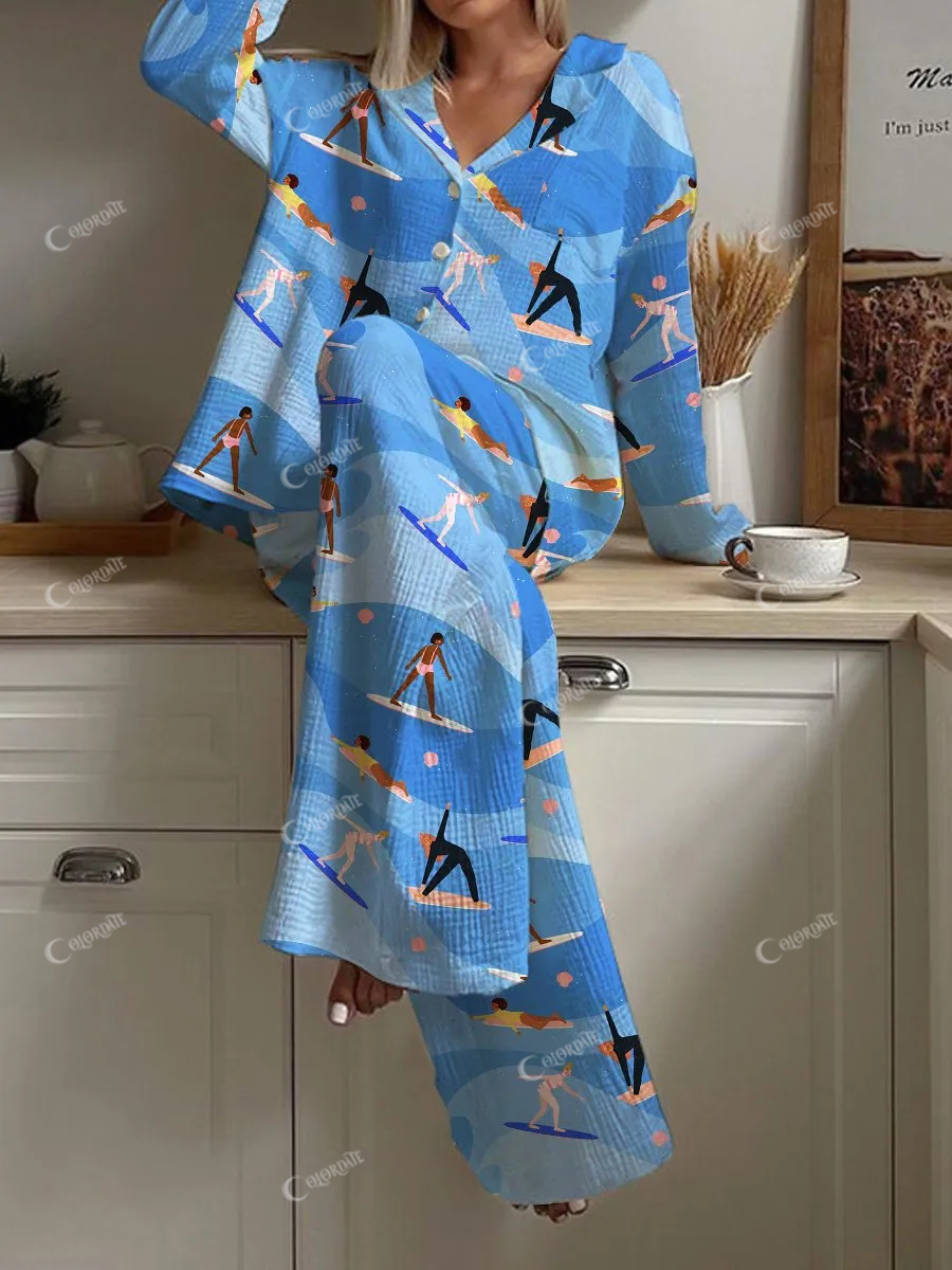 Ladies Surf Pajama Set