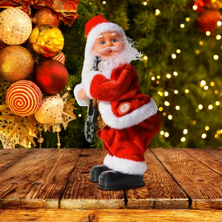 Christmas Shaking Santa Santa Ornament Xmas Funny Decoration for Table Fireplace