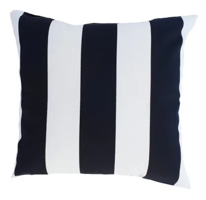 Black and White Striped Outdoor Cushion