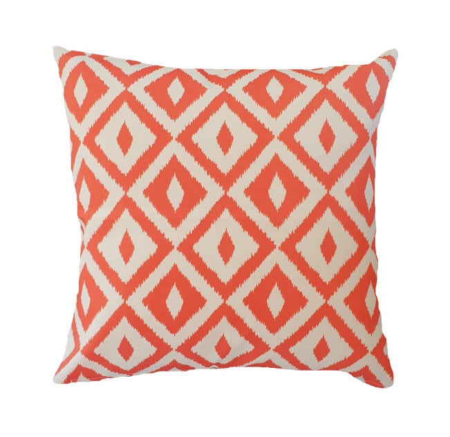 Orange and White Diamond Outdoor Cushion