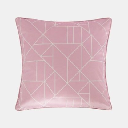 Geometric Print Pink Outdoor Cushion