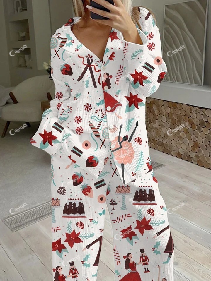 Women's Christmas Printed Casual Homewear Set