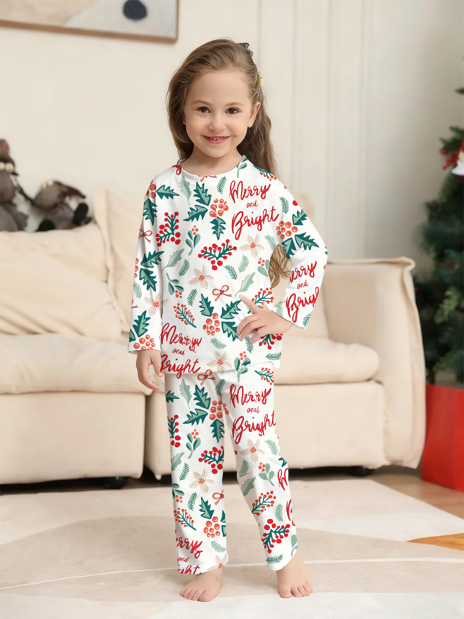 Christmas Botanical  Print Family Matching Pajama Sets