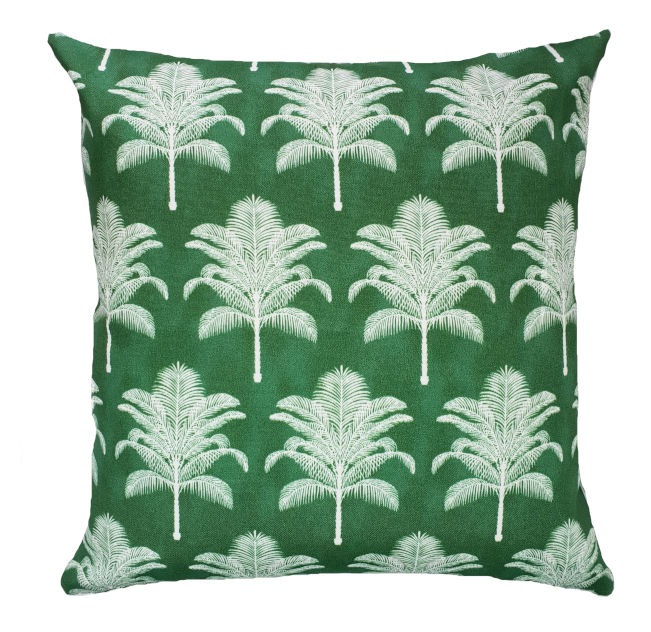 Emerald Green Palms Outdoor Cushion