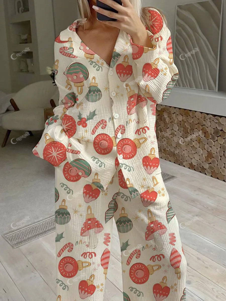 Women's Christmas Bell Pajamas Set