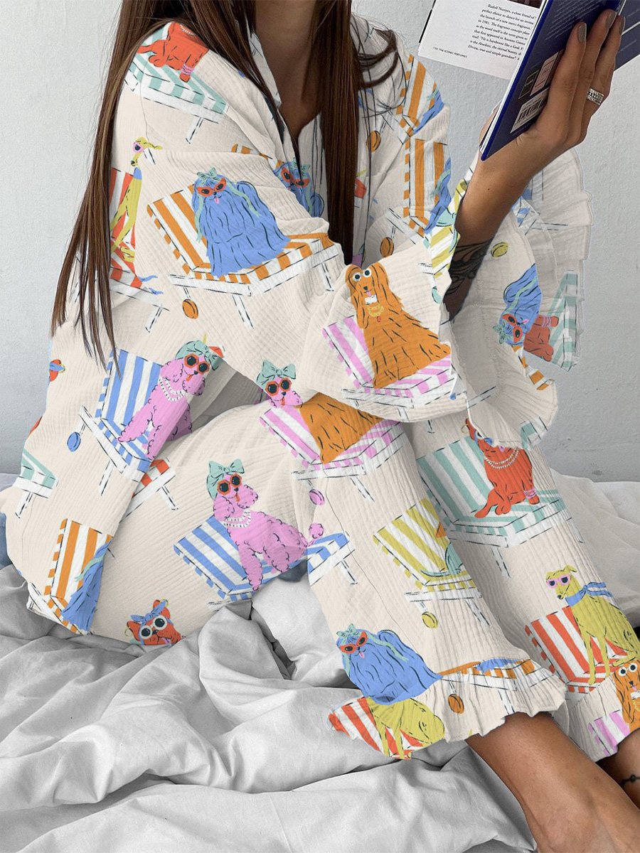Women's Puppy Vacation Pajama Set