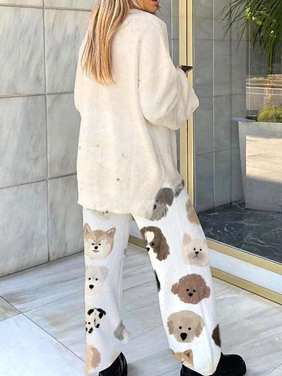 Women's Cute Puppy Loungewear Set