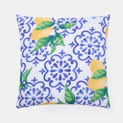 Indoor/Outdoor Lemon Print Cushion