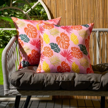 Tropical Style Pink Cushion Covers 