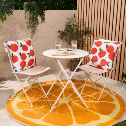 Indoor/Outdoor Orange Print Cushion