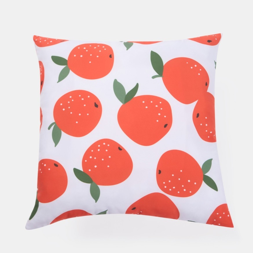 Indoor/Outdoor Orange Print Cushion