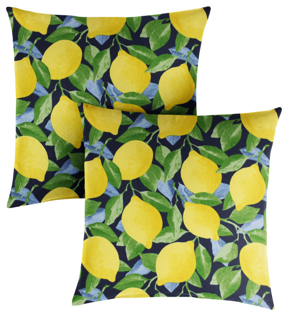 Yellow Lemons Fresh Fruits Outdoor Cushion