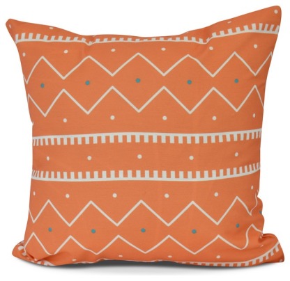 Orange Geometric Print Outdoor Pillow